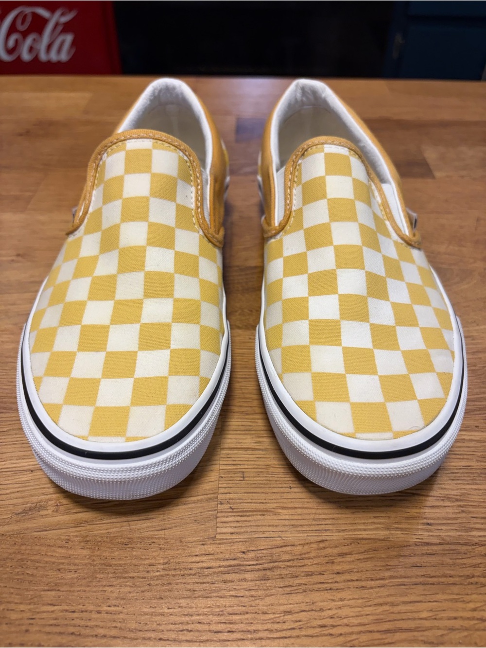 Vans Slip-On Checkerboard Sneakers - Yellow & White